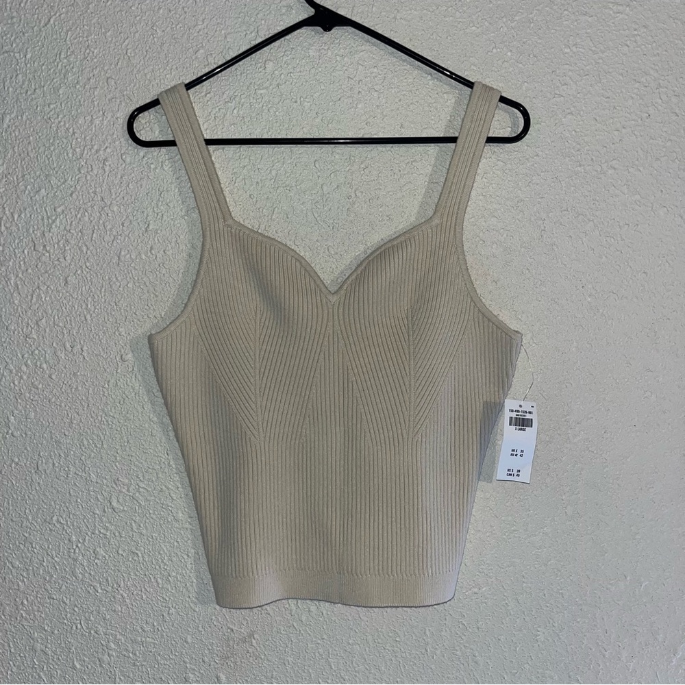 Abercrombie & Fitch Cream Fitted Bustier Tank Top